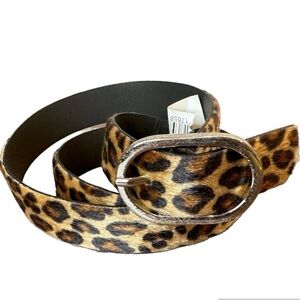 Leopard Print Faux Leather Belt